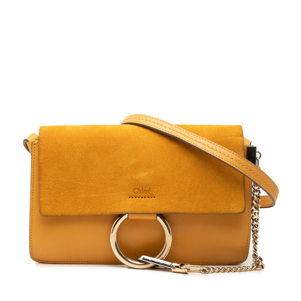 Pre-Loved Chloé Small Suede and Calfskin Faye Crossbody